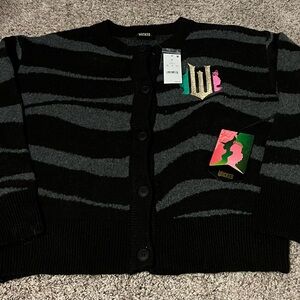 Wicked Black and Gray Striped Cardigan